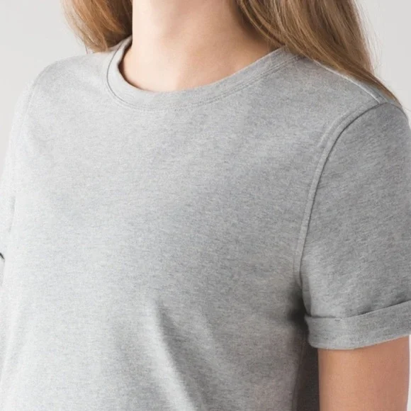 Lululemon All Time Tee Heathered Gray Size 4 - Picture 13 of 13